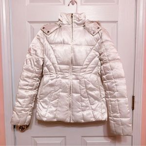 White puffer coat